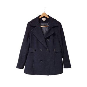 Womens Size XL Peacoat Wool Cashmere Blend Black VERY NICE